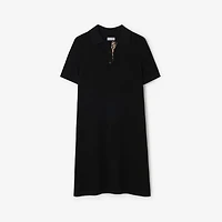 Wool Polo Shirt Dress in Black - Women | Burberry® Official