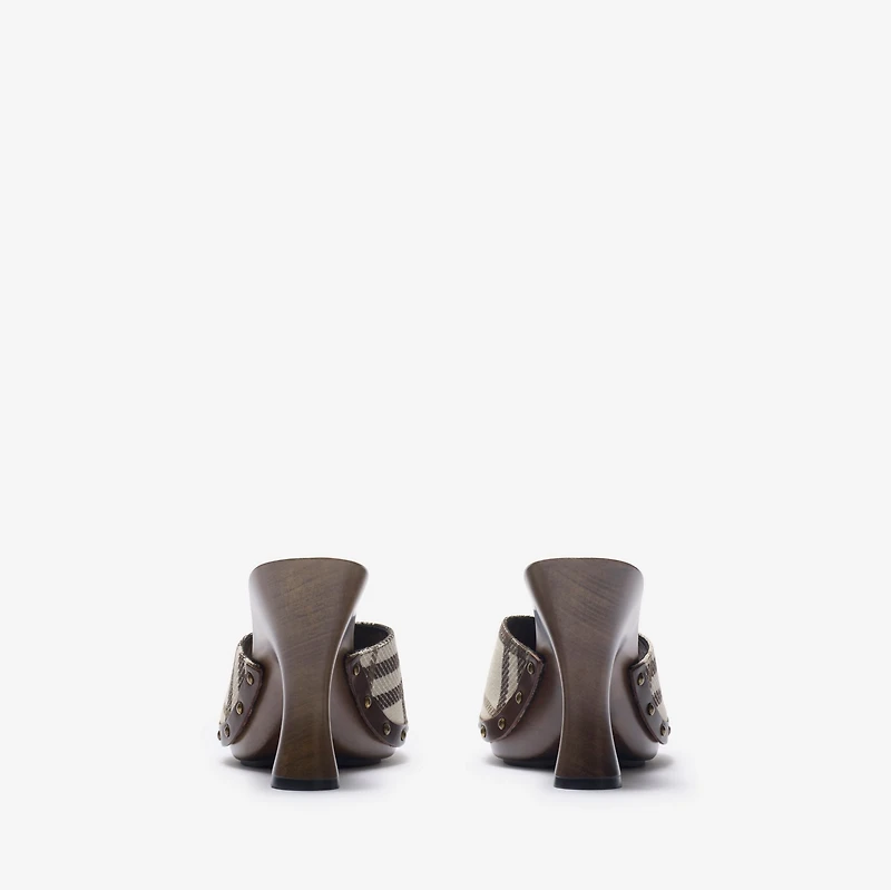 Check Potter Mules in Light beige - Women | Burberry® Official