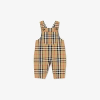 Check Cotton Three-piece Baby Gift Set in Sand beige - Children | Burberry® Official