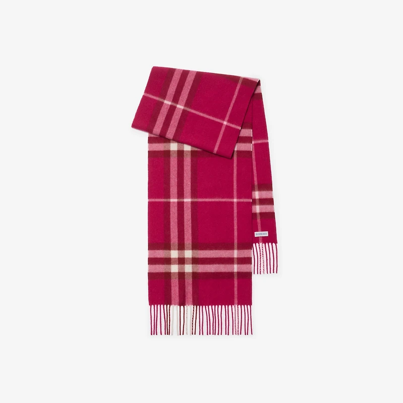 Check Cashmere Scarf in Jam | Burberry® Official