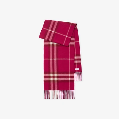 Check Cashmere Scarf in Jam | Burberry® Official