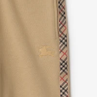 Check Trim Cotton Jogging Pants in Sand beige | Burberry® Official