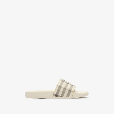 Check Slides in Light beige - Women | Burberry® Official