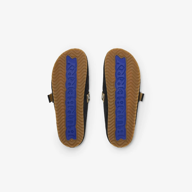Check Suede Urchin Clogs in Black - Men | Burberry® Official