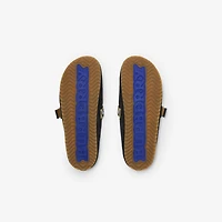 Check Suede Urchin Clogs in Black - Men | Burberry® Official