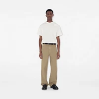 Reversible Check Oval Knight Stamp Belt​ in Sand/black - Men, Leather | Burberry® Official