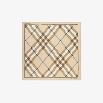 Watercolour Check Silk Scarf in Sesame beige | Burberry® Official