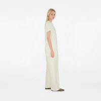 Check Label Cotton T-shirt in Chalk - Women | Burberry® Official