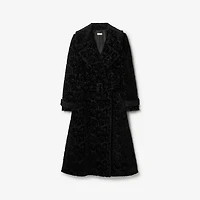 Vine Silk Blend Velvet Tailored Coat in Black - Women | Burberry® Official