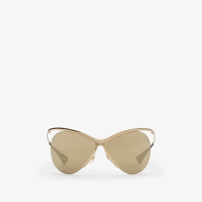 Metal Pilot Sunglasses in Gold - Women | Burberry® Official