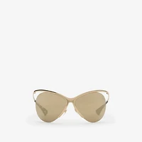 Metal Pilot Sunglasses in Gold - Women | Burberry® Official