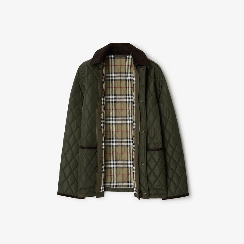 Quilted Nylon Jacket in Shale - Women, Cotton | Burberry® Official