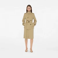 Cotton Blend Trench Jacket in Beige - Women, Nylon | Burberry® Official