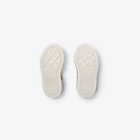 Check and Leather Sneakers in Sand beige - Children | Burberry® Official