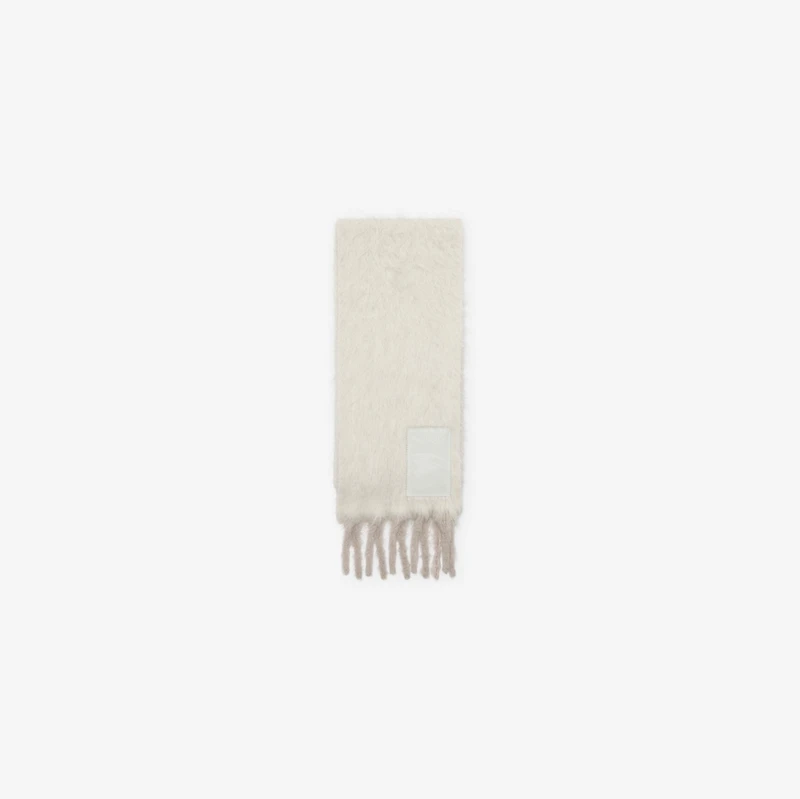 Alpaca Wool Blend Scarf in Alpine white | Burberry® Official