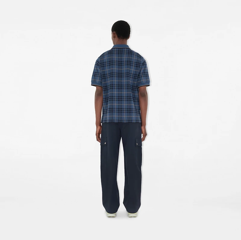 Check Cotton Polo Shirt in Bay blue - Men | Burberry® Official