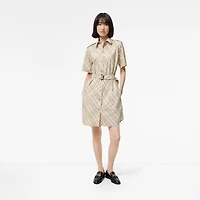 Check Cotton Shirt Dress in Sesame beige - Women | Burberry® Official