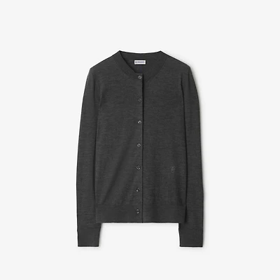 Wool Cardigan in Mid grey - Women | Burberry® Official