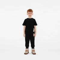 Check Label Cotton T-shirt in Black | Burberry® Official