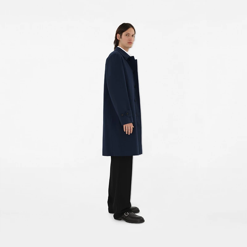 Long Gabardine Car Coat in Storm blue - Men, Cotton | Burberry® Official