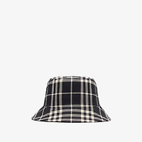 Check Cotton Bucket Hat in Black/calico beige - Men | Burberry® Official