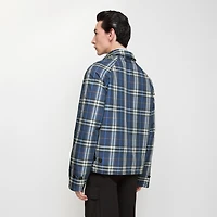 Reversible Check Cotton Jacket in Silhouette blue - Men | Burberry® Official