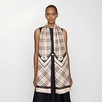 Check Knight Stamp Silk Scarf in Bow pink | Burberry® Official