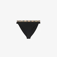 Check Trim Bikini Briefs in Black - Women, Nylon | Burberry® Official