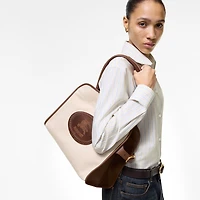 Clovelly Zip Tote in Beige - Women, Cotton | Burberry® Official