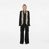 Skinny Check Silk Scarf in Stone | Burberry® Official
