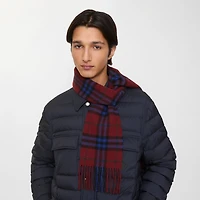 Narrow Check Cashmere Scarf in Sash red | Burberry® Official