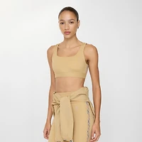 Check Trim Stretch Nylon Bra Top in Beige - Women | Burberry® Official