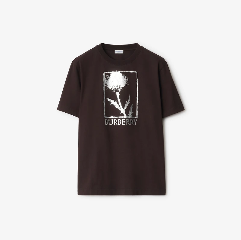 Thistle Cotton T-shirt in Clove brown - Men | Burberry® Official