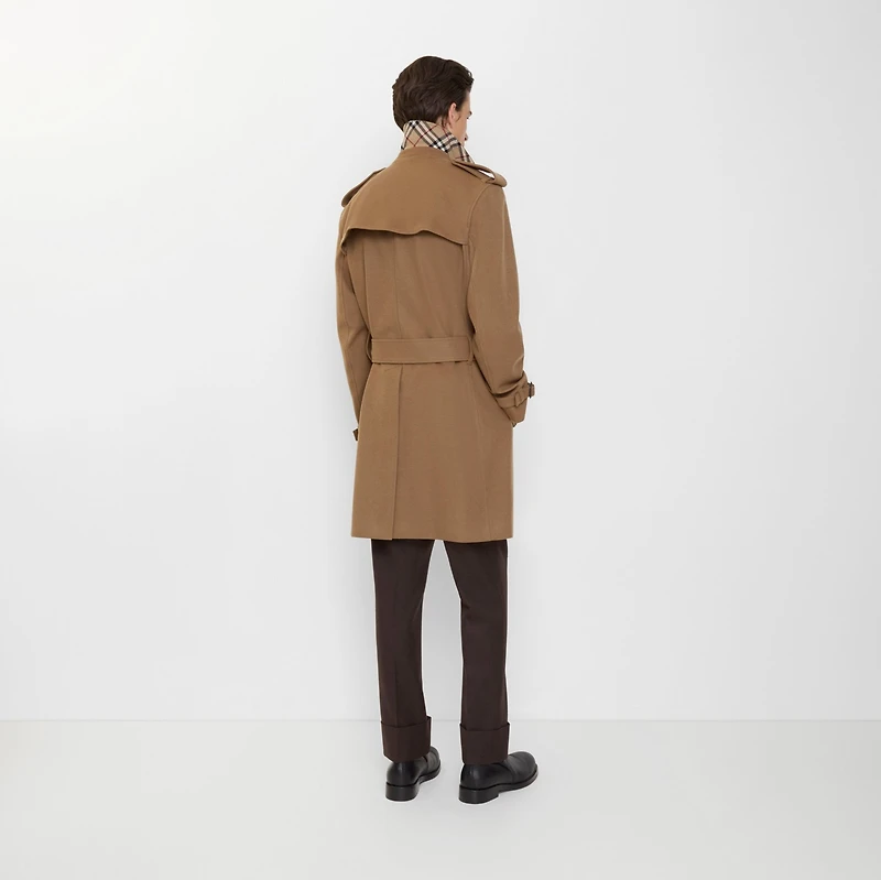 Mid-length Cashmere Trench Coat in Camel - Men | Burberry® Official