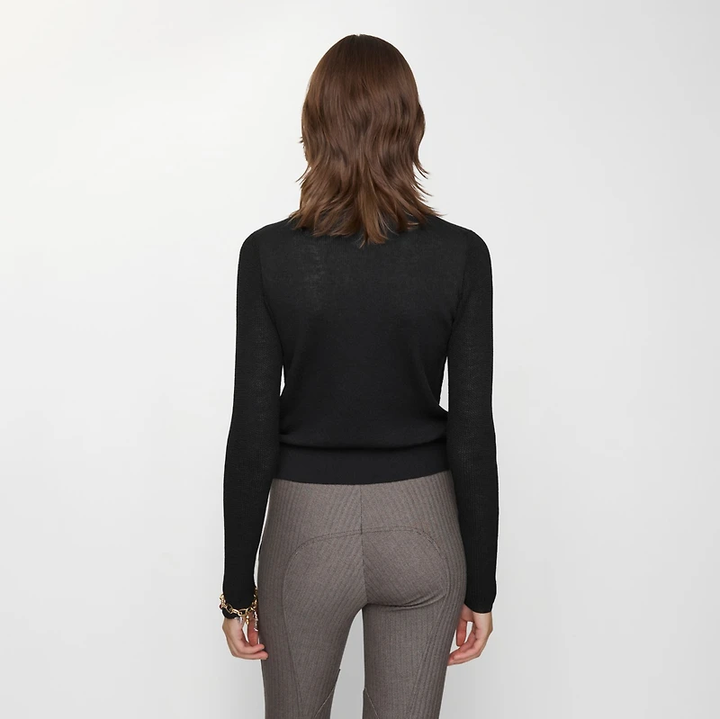 Wool Blend Sweater in Black - Women | Burberry® Official