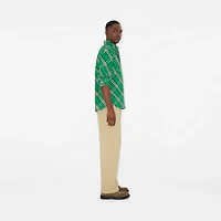 Regular Fit Check Cotton Shirt in Leaf green - Men | Burberry® Official