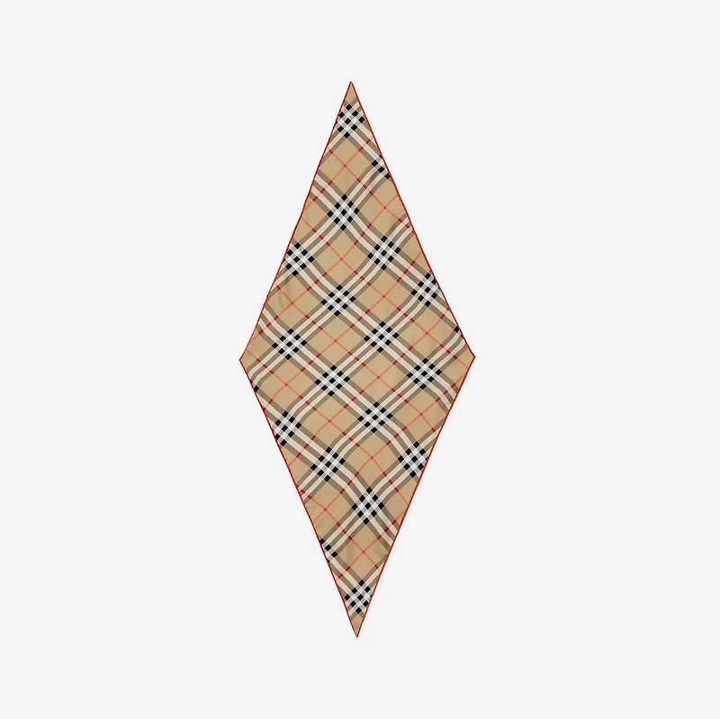 Check Silk Scarf in Sand beige | Burberry® Official