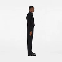 Slim Fit Stretch Cotton Shirt in Black