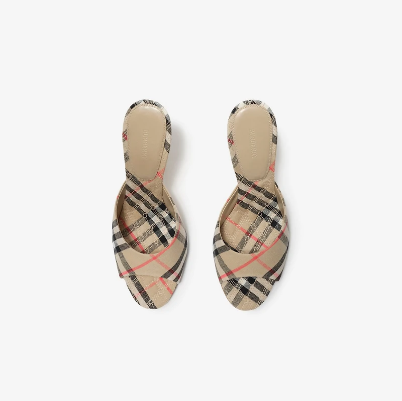 Check Mews High Sandals​ in Sand beige - Women | Burberry® Official