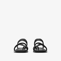 Leather Baez Sandals​ in Black - Women | Burberry® Official