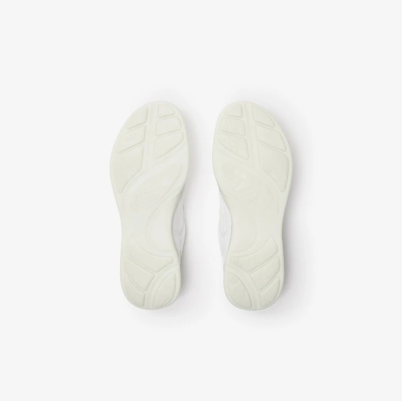 Leather Matrix Sneakers in Optic white - Men | Burberry® Official