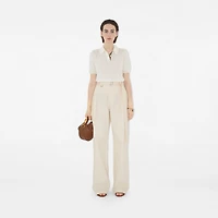 Wool Polo Shirt in Chalk - Women | Burberry® Official