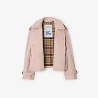 Cropped Tropical Gabardine Mayfair Trench Jacket in Pale sugar pink - Women, Cotton | Burberry® Official