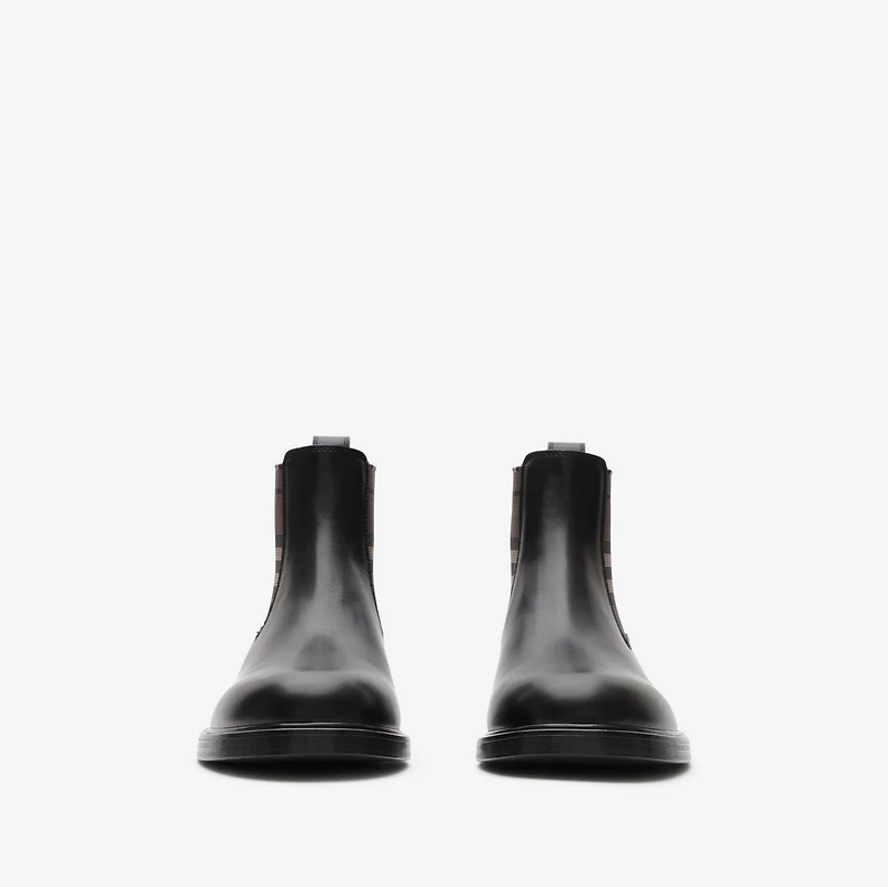 Leather Pembroke Boots in Black - Men | Burberry® Official