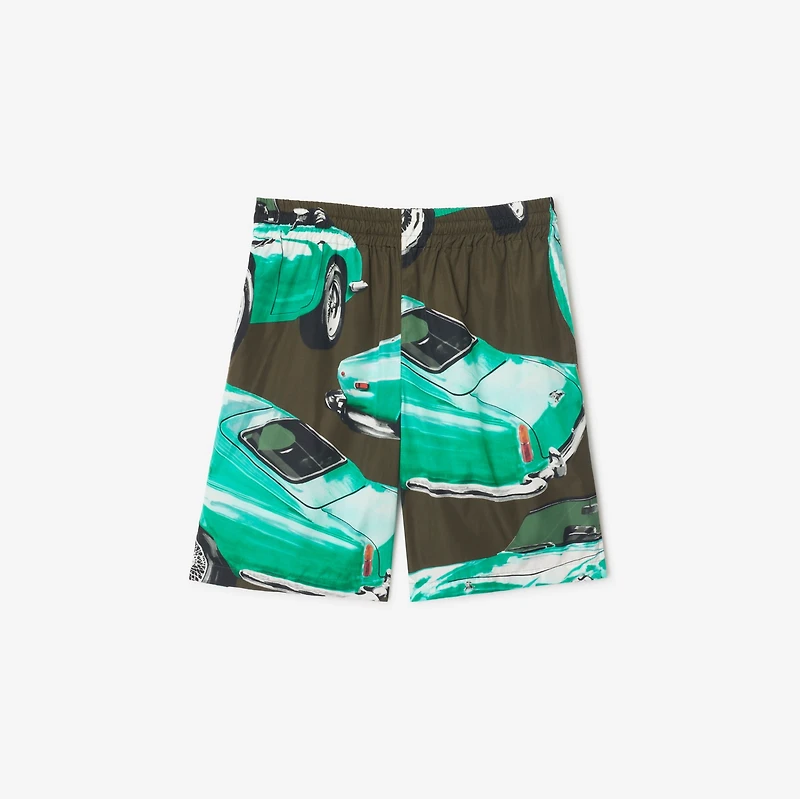 Car Cotton Poplin Shorts in Shale green - Men | Burberry® Official