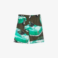 Car Cotton Poplin Shorts in Shale green - Men | Burberry® Official