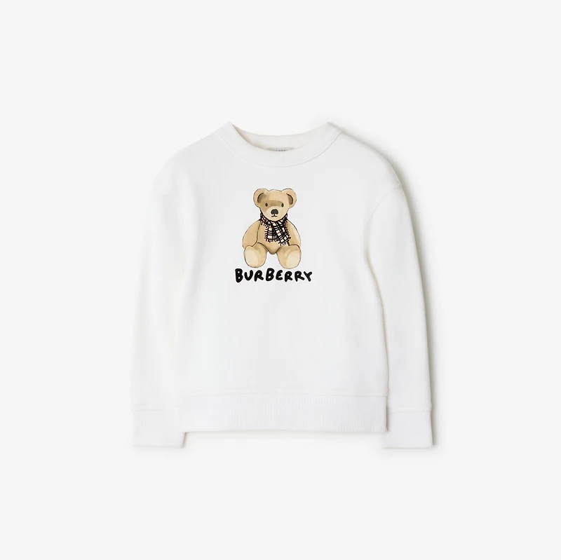 Thomas Bear Cotton Sweatshirt in White | Burberry® Official