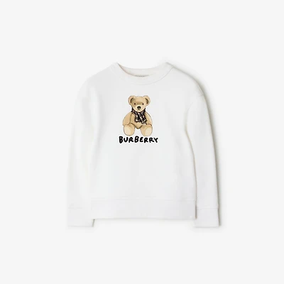 Thomas Bear Cotton Sweatshirt in White | Burberry® Official