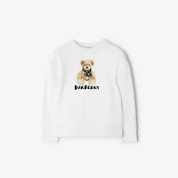 Thomas Bear Cotton Sweatshirt in White | Burberry® Official