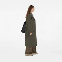 Long Stretch Wool Trench Coat in Moss melange - Women | Burberry® Official